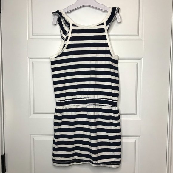 Jillian's Closet Gold Sequin Anchor Striped Sleeveless‎ Dress Girls Size 6X Navy - Picture 3 of 9